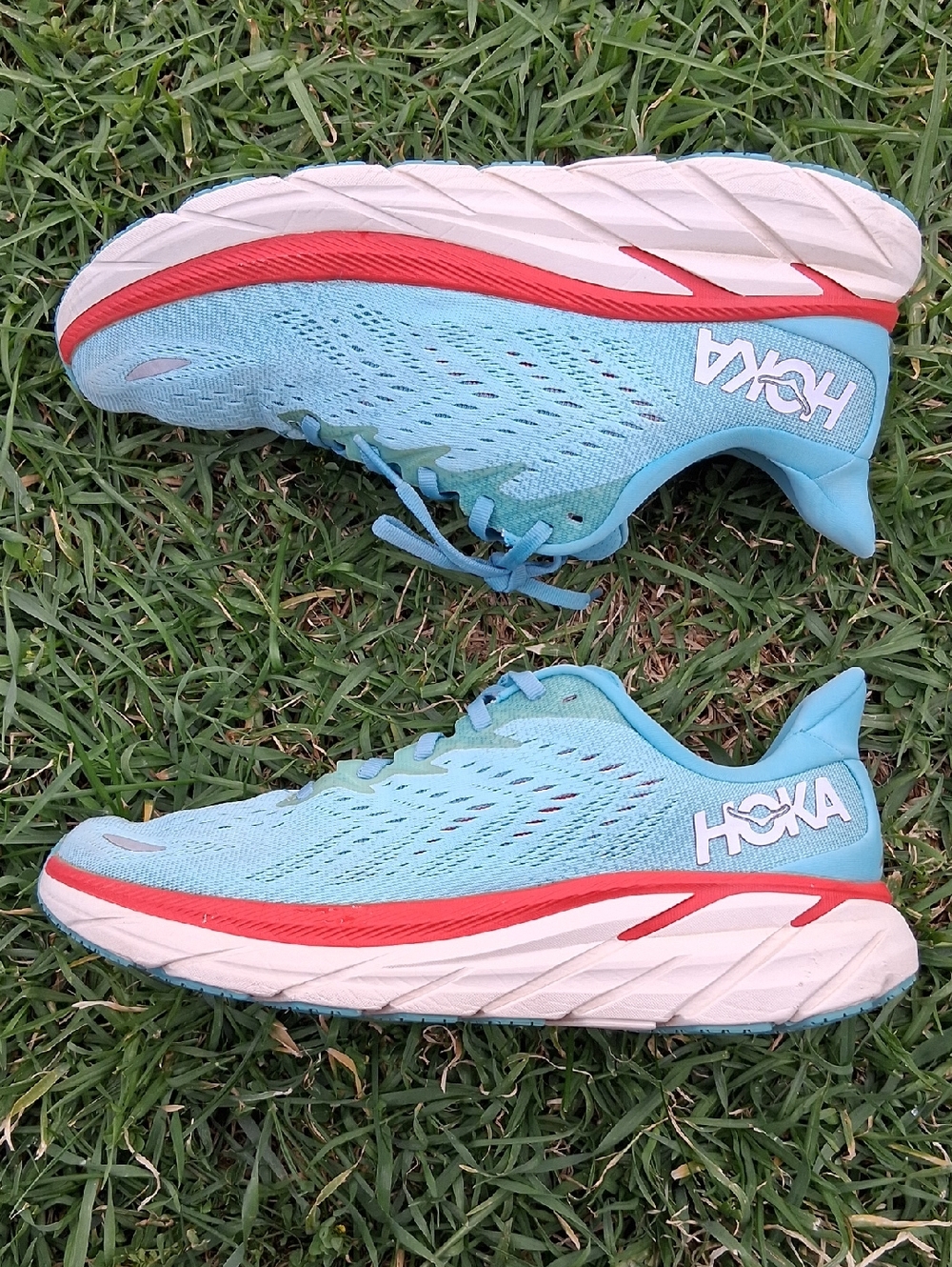 Hoka Clifton 7 Women's Teal and Coral Athletic Shoes